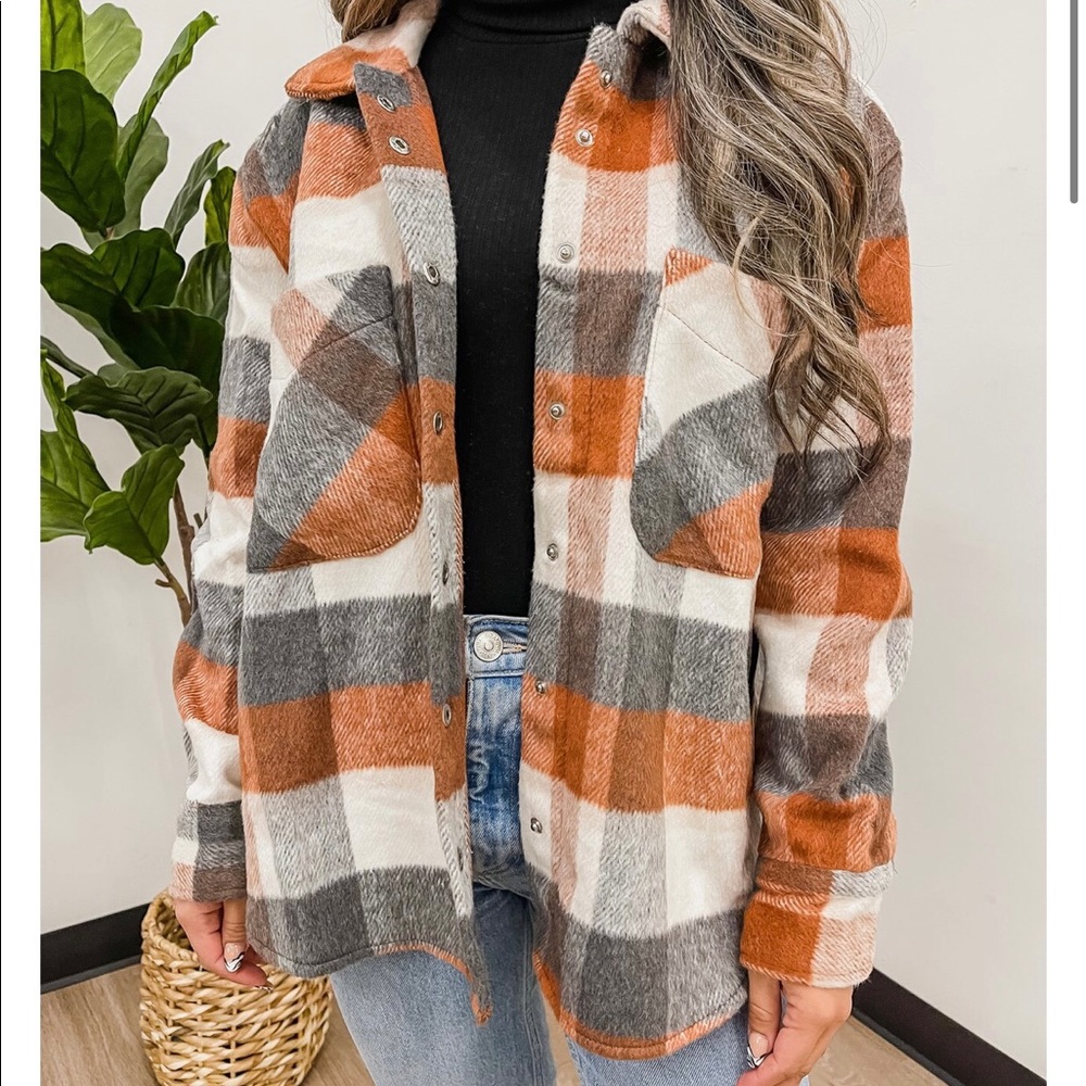 Over size flannel jacket